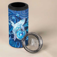 Personalised Northern Mariana Islands 4 in 1 Can Cooler Tumbler Galaxy Polynesian Shark Tattoo - Polynesian Pride