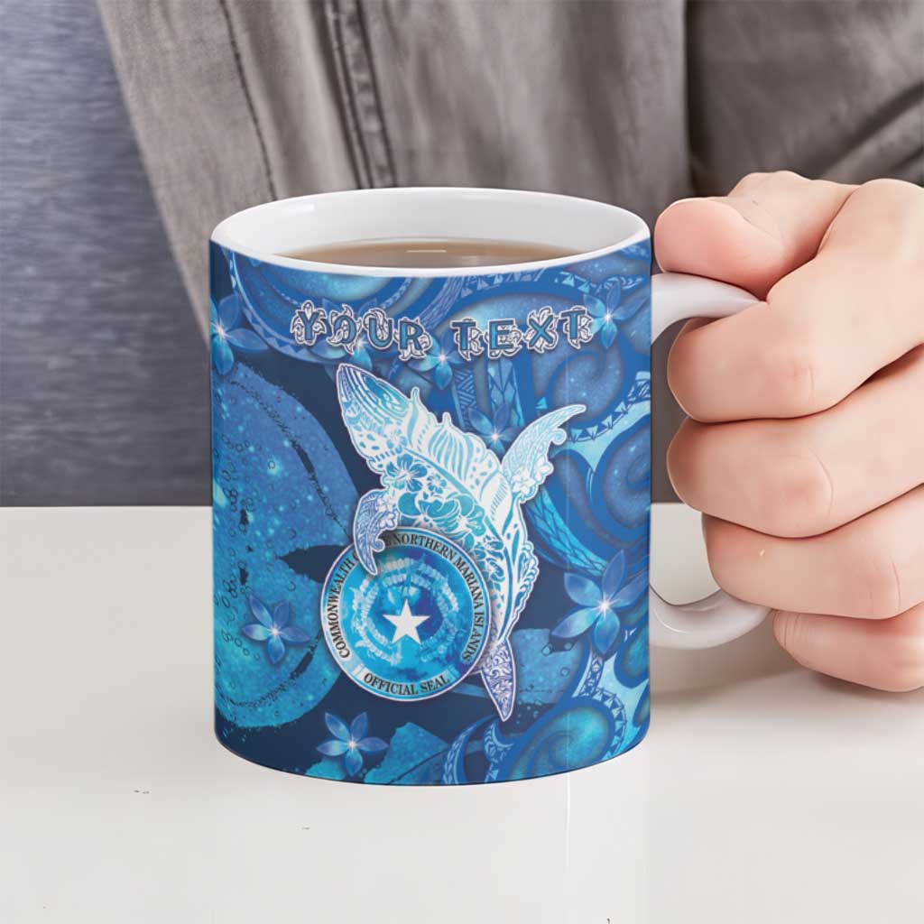 Personalised Northern Mariana Islands Ceramic Mug Galaxy Polynesian Shark Tattoo - Polynesian Pride