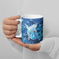 Personalised Northern Mariana Islands Ceramic Mug Galaxy Polynesian Shark Tattoo - Polynesian Pride