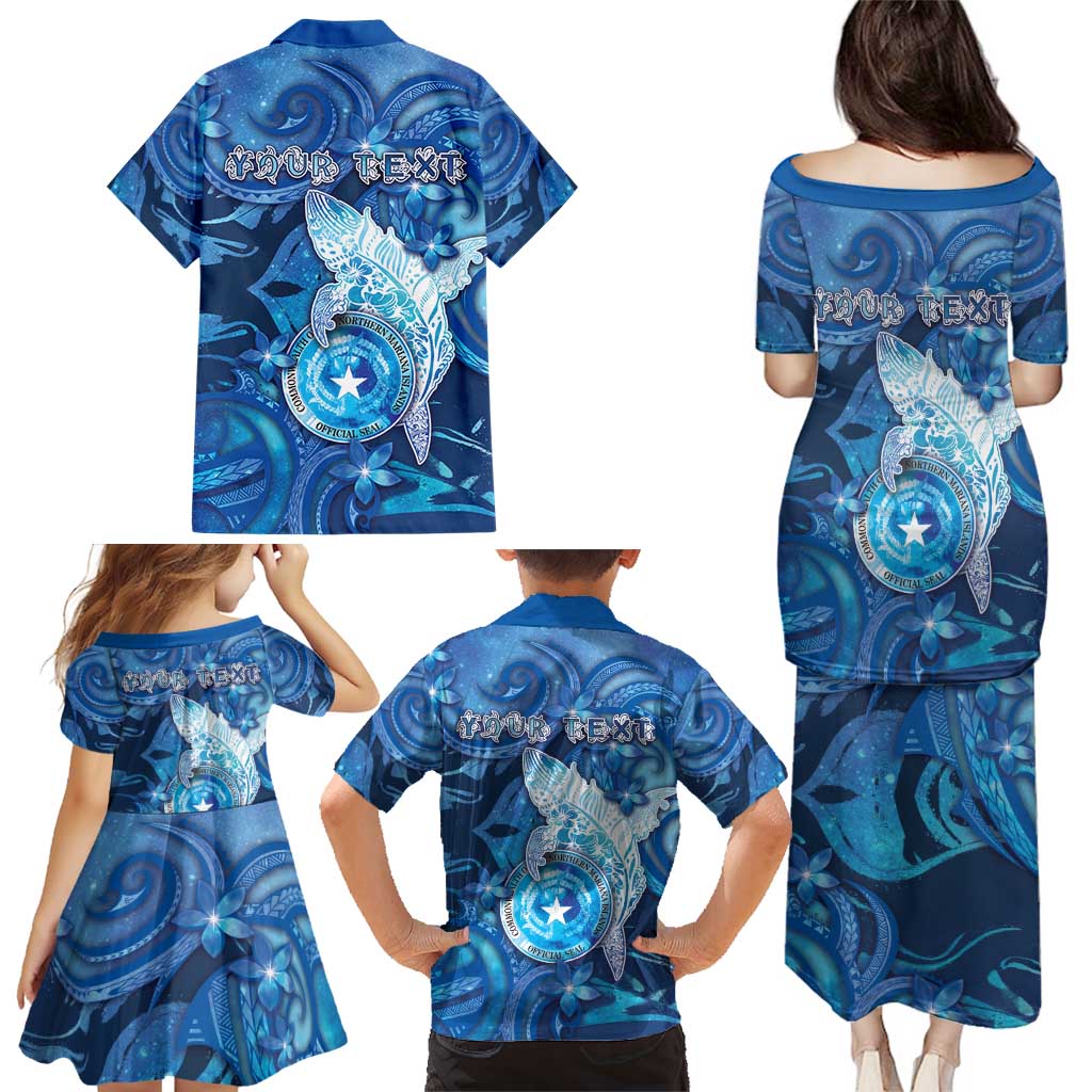 Personalised Northern Mariana Islands Family Matching Puletasi and Hawaiian Shirt Galaxy Polynesian Shark Tattoo DT05 - Polynesian Pride
