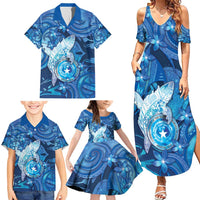 Personalised Northern Mariana Islands Family Matching Summer Maxi Dress and Hawaiian Shirt Galaxy Polynesian Shark Tattoo DT05 - Polynesian Pride
