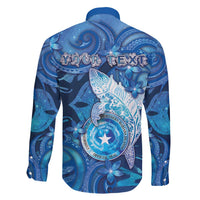 Personalised Northern Mariana Islands Family Matching Summer Maxi Dress and Hawaiian Shirt Galaxy Polynesian Shark Tattoo DT05 - Polynesian Pride