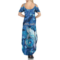 Personalised Northern Mariana Islands Family Matching Summer Maxi Dress and Hawaiian Shirt Galaxy Polynesian Shark Tattoo DT05 - Polynesian Pride