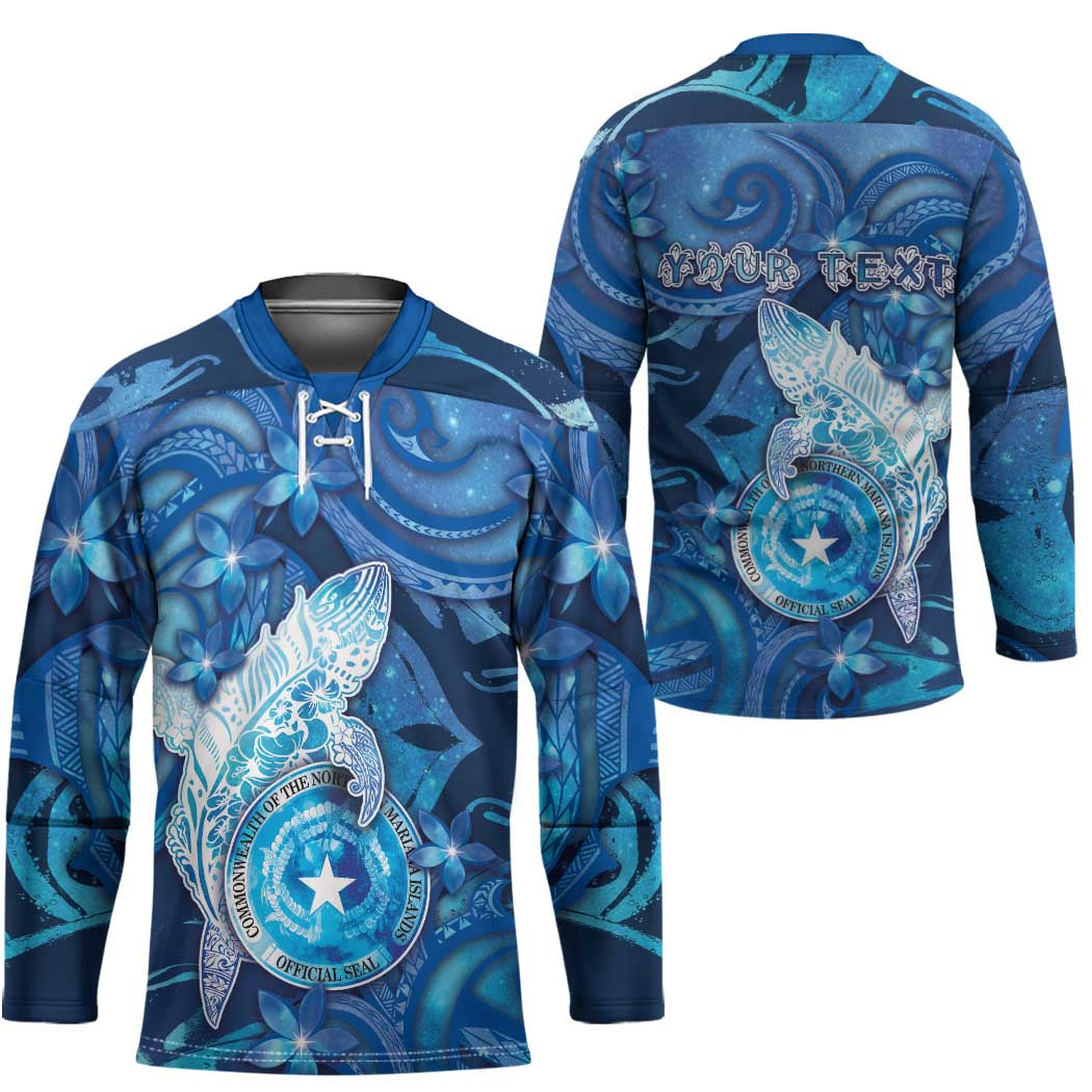 Personalised Northern Mariana Islands Hockey Jersey Galaxy Polynesian Shark Tattoo - Polynesian Pride