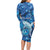 Personalised Northern Mariana Islands Long Sleeve Bodycon Dress Galaxy Polynesian Shark Tattoo - Polynesian Pride