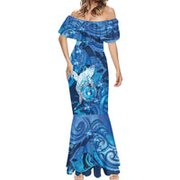 Personalised Northern Mariana Islands Mermaid Dress Galaxy Polynesian Shark Tattoo DT05 - Polynesian Pride