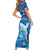 Personalised Northern Mariana Islands Short Sleeve Bodycon Dress Galaxy Polynesian Shark Tattoo - Polynesian Pride