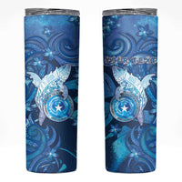 Personalised Northern Mariana Islands Skinny Tumbler Galaxy Polynesian Shark Tattoo - Polynesian Pride