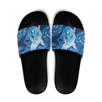 Northern Mariana Islands Slide Sandals Galaxy Polynesian Shark Tattoo - Polynesian Pride
