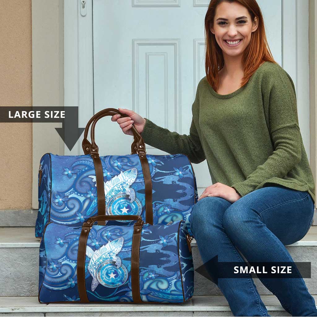 Northern Mariana Islands Travel Bag Galaxy Polynesian Shark Tattoo - Polynesian Pride