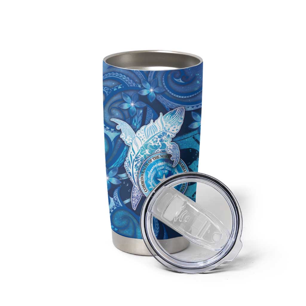 Personalised Northern Mariana Islands Tumbler Cup Galaxy Polynesian Shark Tattoo DT05 - Polynesian Pride