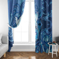 Northern Mariana Islands Window Curtain Galaxy Polynesian Shark Tattoo - Polynesian Pride