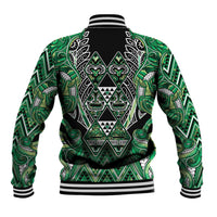 Aotearoa Whakatohea Baseball Jacket Maori Tribal Green Abalone Paua Shell Pattern DT05 - Polynesian Pride