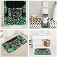 Aotearoa Whakatohea Bathroom Set Maori Tribal Green Abalone Paua Shell Pattern DT05 - Polynesian Pride