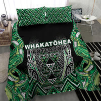 Aotearoa Whakatohea Bedding Set Maori Tribal Green Abalone Paua Shell Pattern DT05 - Polynesian Pride