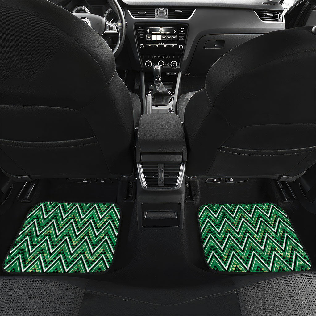 Aotearoa Whakatohea Car Mats Maori Tribal Green Abalone Paua Shell Pattern DT05 Set 2pcs - Back Green - Polynesian Pride