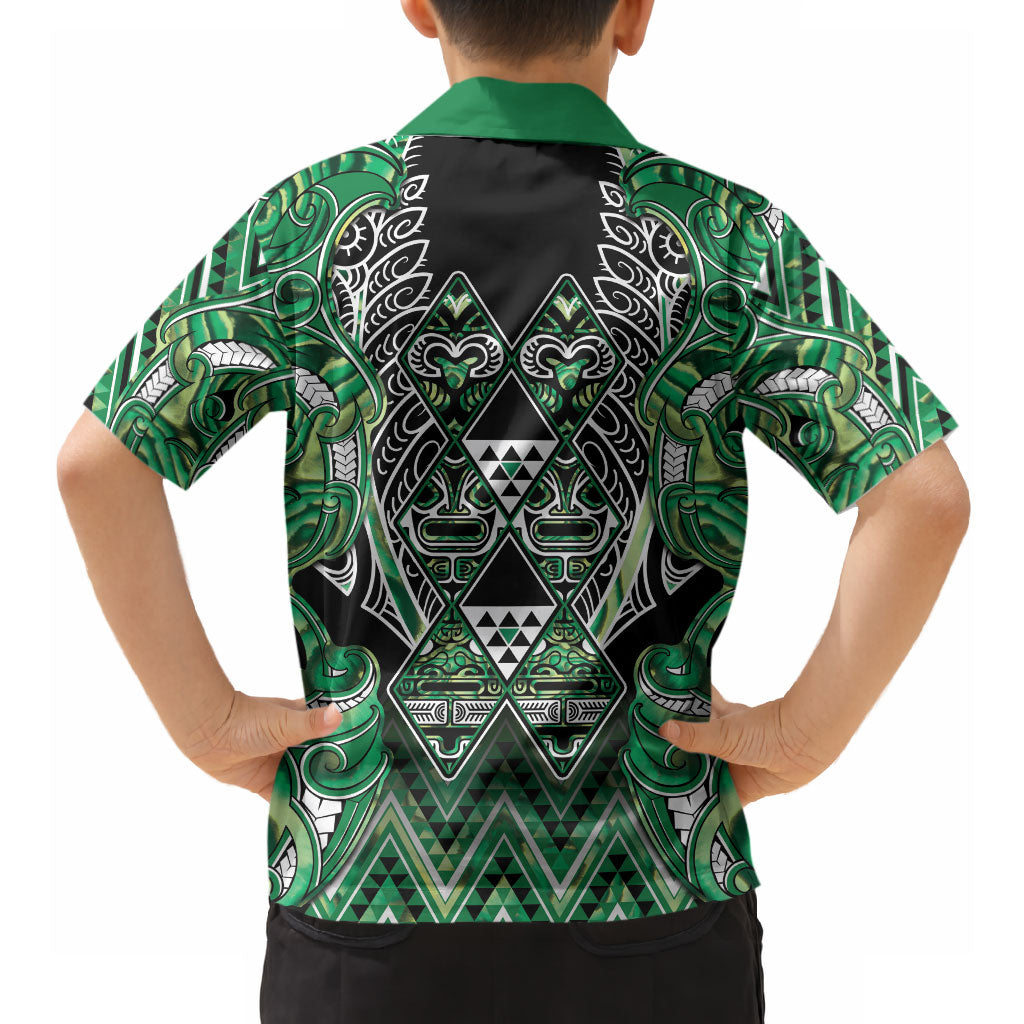 Aotearoa Whakatohea Hawaiian Shirt Maori Tribal Green Abalone Paua Shell Pattern DT05 - Polynesian Pride