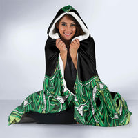 Aotearoa Whakatohea Hooded Blanket Maori Tribal Green Abalone Paua Shell Pattern DT05 - Polynesian Pride