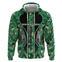 Aotearoa Whakatohea Hoodie Maori Tribal Green Abalone Paua Shell Pattern DT05 Pullover Hoodie Green - Polynesian Pride