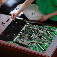 Aotearoa Whakatohea Puzzle Maori Tribal Green Abalone Paua Shell Pattern DT05 - Polynesian Pride