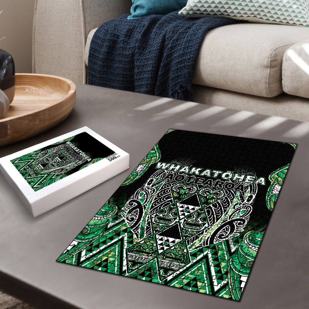 Aotearoa Whakatohea Puzzle Maori Tribal Green Abalone Paua Shell Pattern DT05 - Polynesian Pride