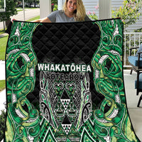 Aotearoa Whakatohea Quilt Maori Tribal Green Abalone Paua Shell Pattern DT05 Green - Polynesian Pride