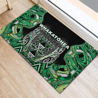 Aotearoa Whakatohea Rubber Doormat Maori Tribal Green Abalone Paua Shell Pattern DT05 - Polynesian Pride