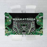 Aotearoa Whakatohea Tablecloth Maori Tribal Green Abalone Paua Shell Pattern DT05 Green - Polynesian Pride