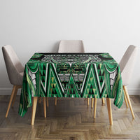 Aotearoa Whakatohea Tablecloth Maori Tribal Green Abalone Paua Shell Pattern DT05 - Polynesian Pride