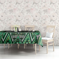 Aotearoa Whakatohea Tablecloth Maori Tribal Green Abalone Paua Shell Pattern DT05 - Polynesian Pride