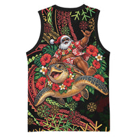 Hawaii Christmas Basketball Jersey Aloha Santa Riding Honu DT05 - Polynesian Pride
