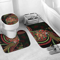 Hawaii Christmas Bathroom Set Aloha Santa Riding Honu DT05 Mat Set Only (3 pcs) One Size Black - Polynesian Pride