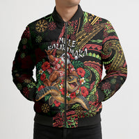 Hawaii Christmas Bomber Puffer Jacket Aloha Santa Riding Honu DT05 - Polynesian Pride