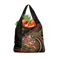 Hawaii Christmas Grocery Bag Aloha Santa Riding Honu DT05 1-pack One Size Black - Polynesian Pride