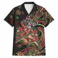 Hawaii Christmas Hawaiian Shirt Aloha Santa Riding Honu DT05 Black - Polynesian Pride