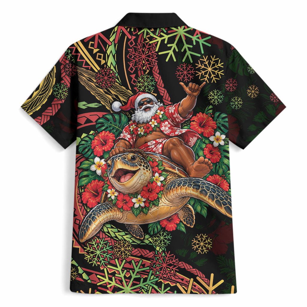 Hawaii Christmas Hawaiian Shirt Aloha Santa Riding Honu DT05 - Polynesian Pride