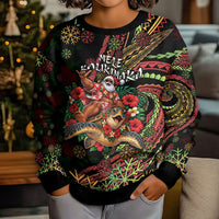Hawaii Christmas Kid Ugly Christmas Sweater Aloha Santa Riding Honu DT05 - Polynesian Pride