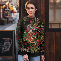 Hawaii Christmas Ugly Christmas Sweater Aloha Santa Riding Honu DT05 - Polynesian Pride