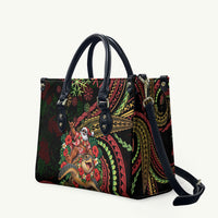 Hawaii Christmas Leather Bag Aloha Santa Riding Honu DT05 Black - Polynesian Pride