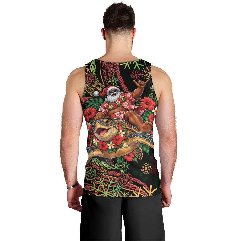 Hawaii Christmas Men Tank Top Aloha Santa Riding Honu DT05 - Polynesian Pride