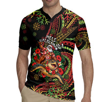 Hawaii Christmas Rugby Jersey Aloha Santa Riding Honu DT05 - Polynesian Pride