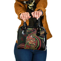 Hawaii Christmas Shoulder Handbag Aloha Santa Riding Honu DT05 One Size Black - Polynesian Pride