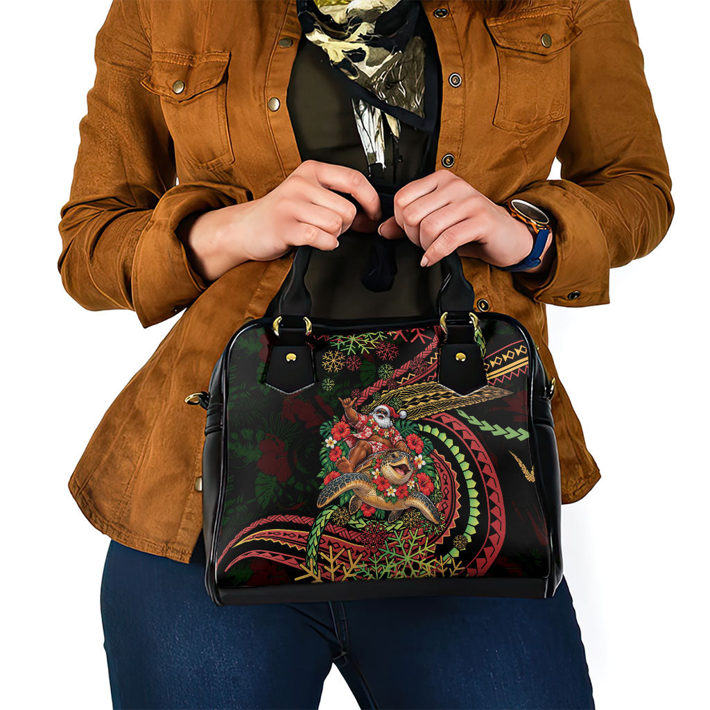 Hawaii Christmas Shoulder Handbag Aloha Santa Riding Honu DT05 - Polynesian Pride