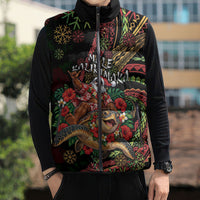 Hawaii Christmas Sleeveless Puffer Jacket Aloha Santa Riding Honu DT05 - Polynesian Pride