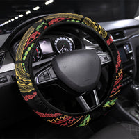 Hawaii Christmas Steering Wheel Cover Aloha Santa Riding Honu DT05 Universal Fit Black - Polynesian Pride