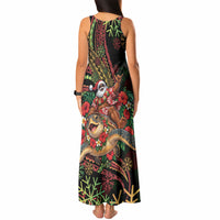 Hawaii Christmas Tank Maxi Dress Aloha Santa Riding Honu DT05 - Polynesian Pride