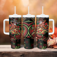 Hawaii Christmas Tumbler With Handle Aloha Santa Riding Honu DT05 - Polynesian Pride