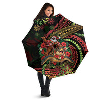 Hawaii Christmas Umbrella Aloha Santa Riding Honu DT05 - Polynesian Pride