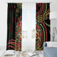 Hawaii Christmas Window Curtain Aloha Santa Riding Honu DT05 - Polynesian Pride