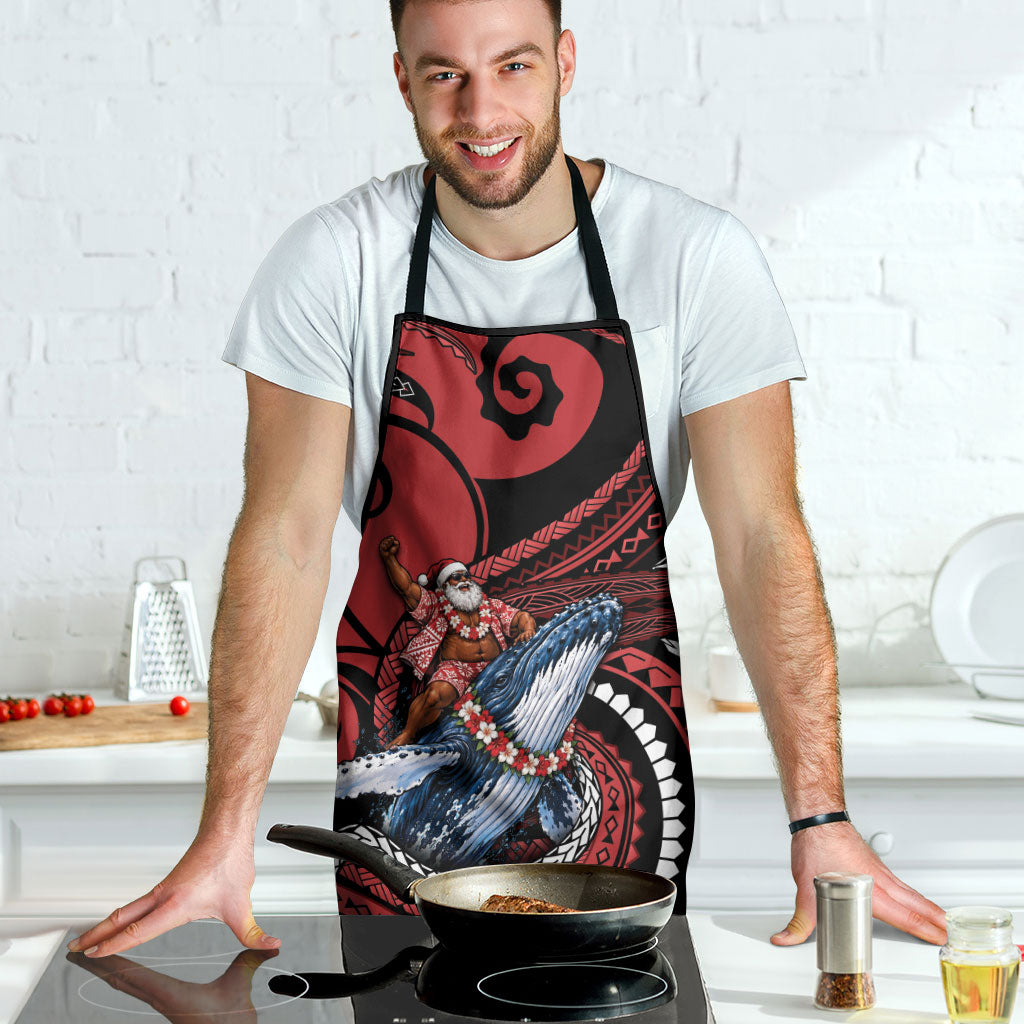 Tonga Christmas Apron Santa Riding Humpback Whale DT05 - Polynesian Pride